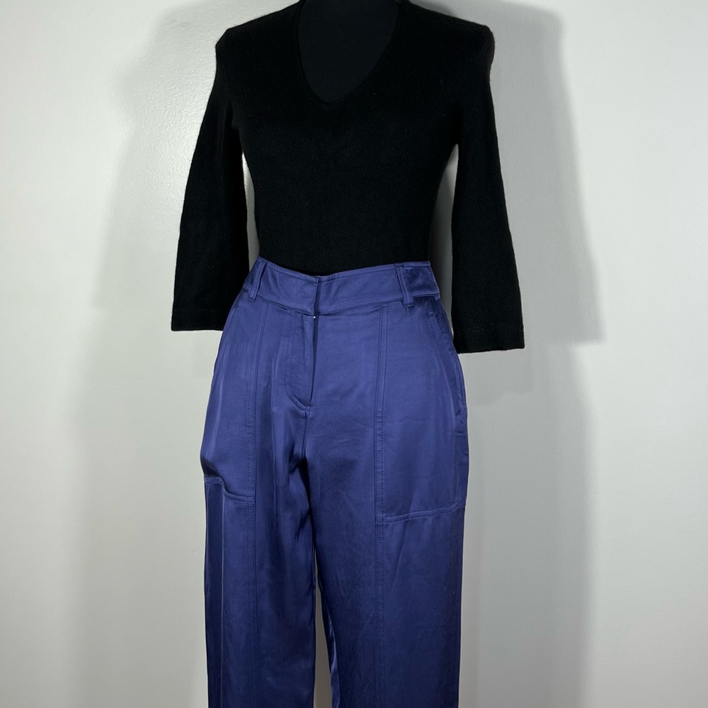 Loft Blue Pants With Elasticated Ankle 
Size 0